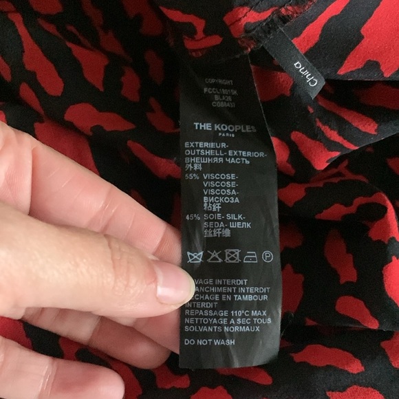 The kooples silk oversized shirt with red leopard print on website old money - Picture 7 of 7